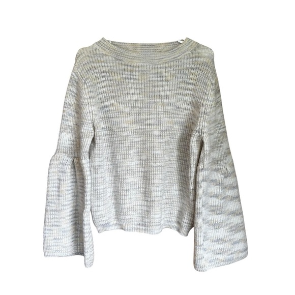 Princess Polly Bell Sleeve Crewneck Sweater Cream Gray XS/S - Picture 1 of 9